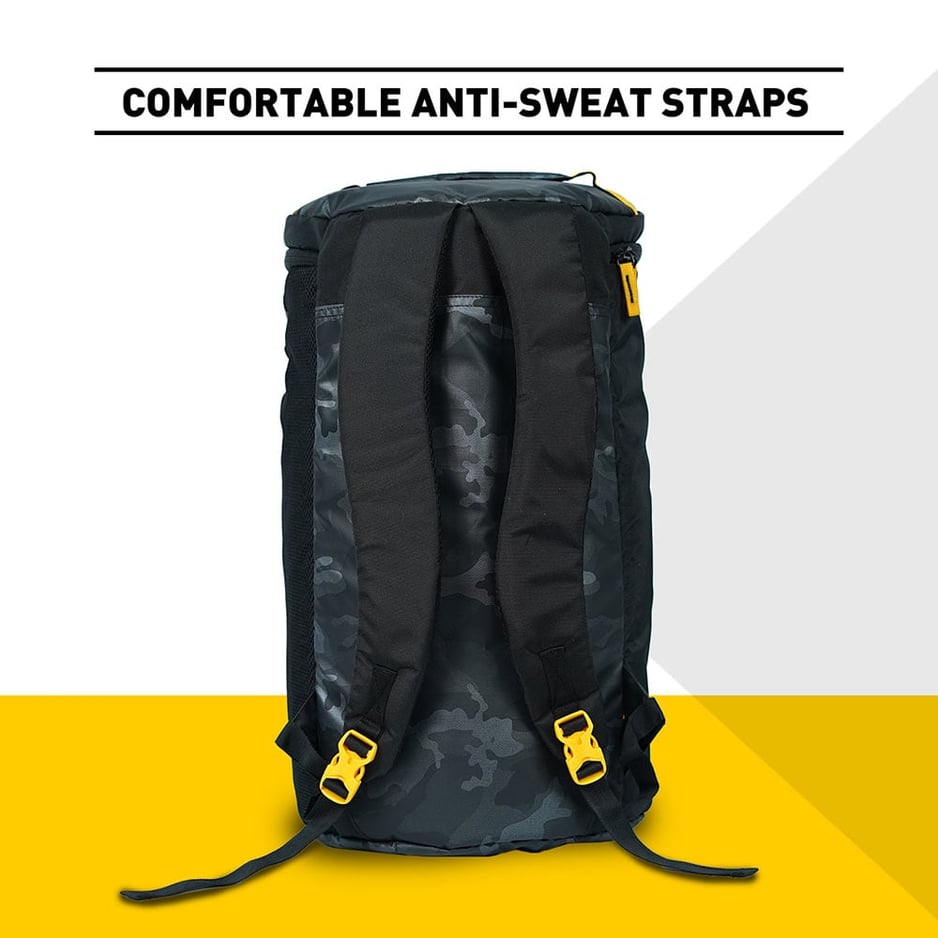 MuscleBlaze Hybrid Gym Bag Camo Grey 40L