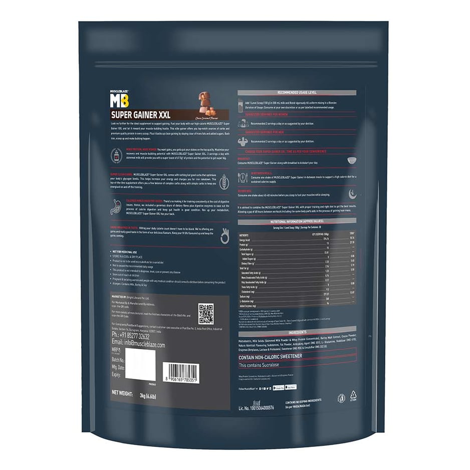 MuscleBlaze Super Gainer XXL Weight Gainer Choco Caramel