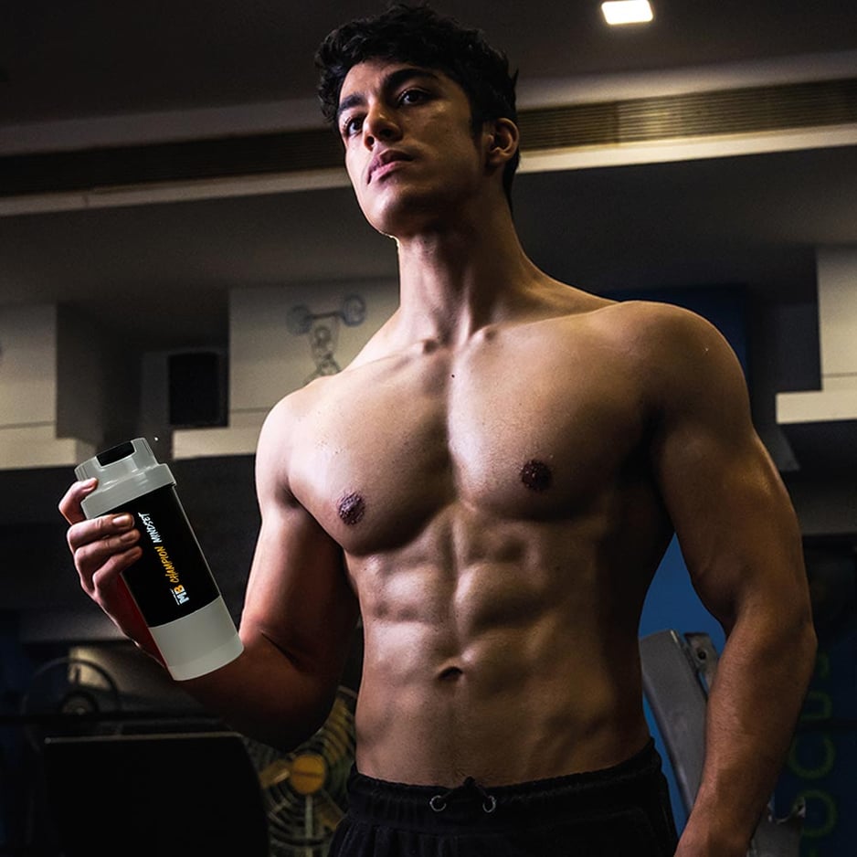 MuscleBlaze Tornado Shaker 500ml Grey