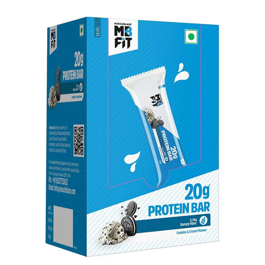 MuscleBlaze Protein Bar (20 gm Protein) Cookies & Cream