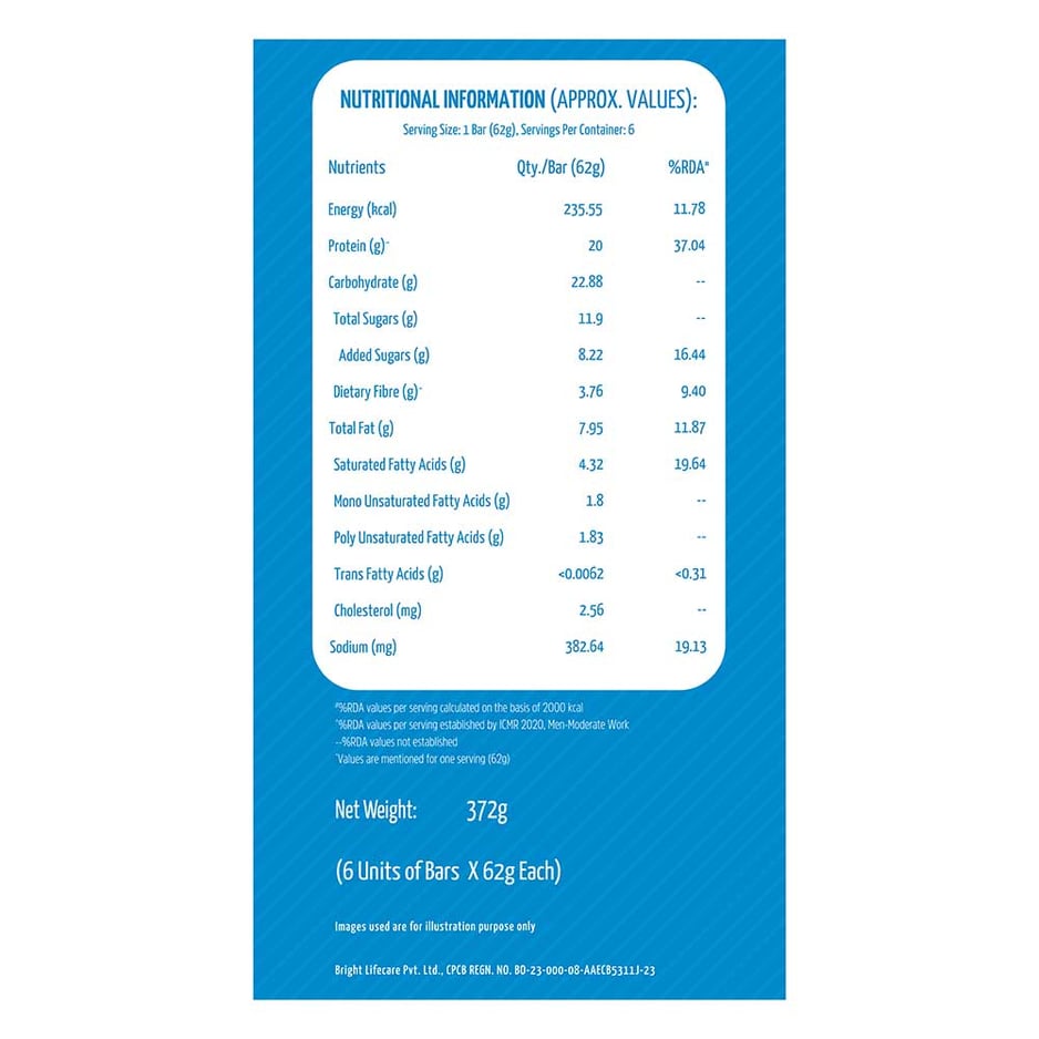 MuscleBlaze Protein Bar (20 gm Protein) Cookies & Cream