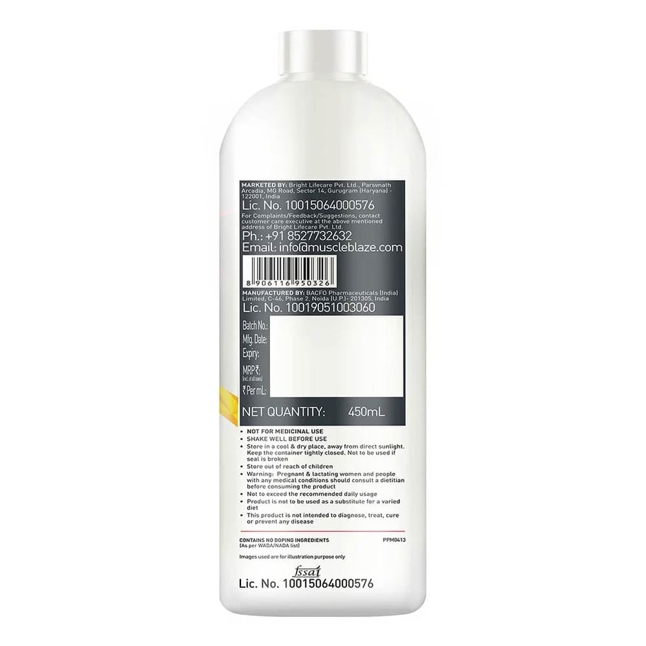 MuscleBlaze Liquid L-Carnitine 1100mg Key Lime