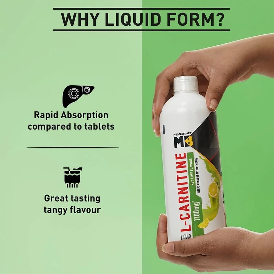 MuscleBlaze Liquid L-Carnitine 1100mg Key Lime