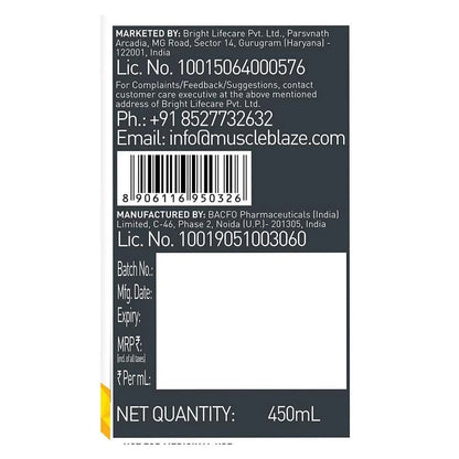 MuscleBlaze Liquid L-Carnitine 1100mg Key Lime