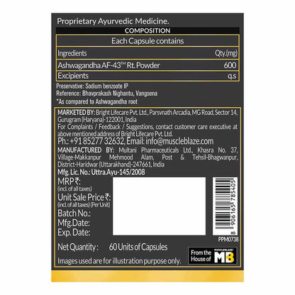 Koshaveda Ashwagandha AF-43 600mg 60 capsules