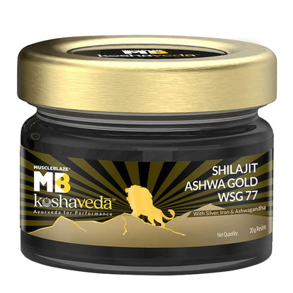 Koshaveda Shilajit Ashwa Gold WSG-77 by MuscleBlaze 20g