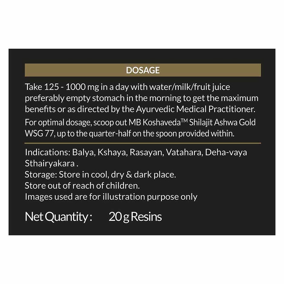 Koshaveda Shilajit Ashwa Gold WSG-77 by MuscleBlaze 20g