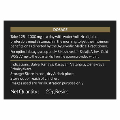 Koshaveda Shilajit Ashwa Gold WSG-77 by MuscleBlaze 20g
