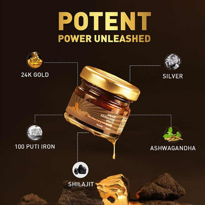 Koshaveda Shilajit Ashwa Gold WSG-77 by MuscleBlaze 20g