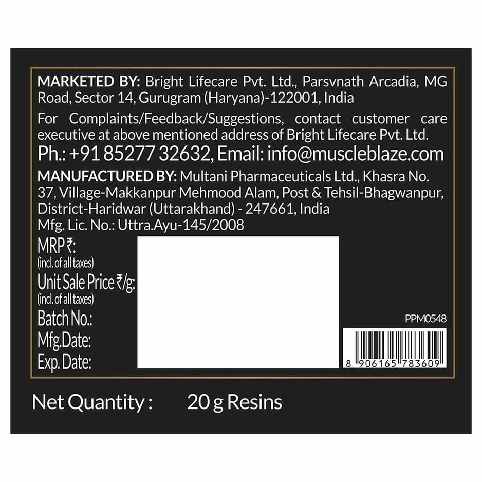 Koshaveda Shilajit Ashwa Gold WSG-77 by MuscleBlaze 20g