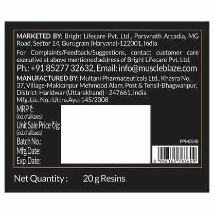 Koshaveda Shilajit Ashwa Gold WSG-77 by MuscleBlaze 20g