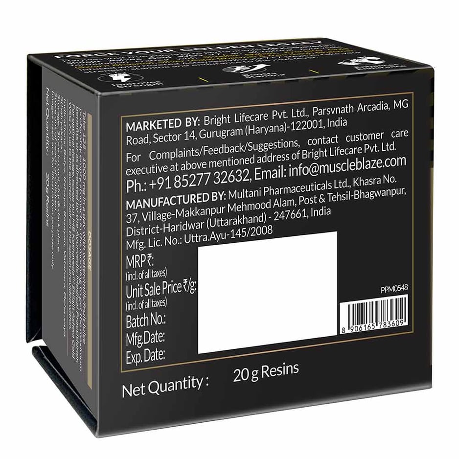 Koshaveda Shilajit Ashwa Gold WSG-77 by MuscleBlaze 20g