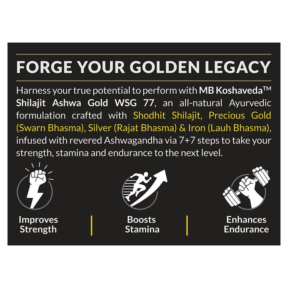 Koshaveda Shilajit Ashwa Gold WSG-77 by MuscleBlaze 20g