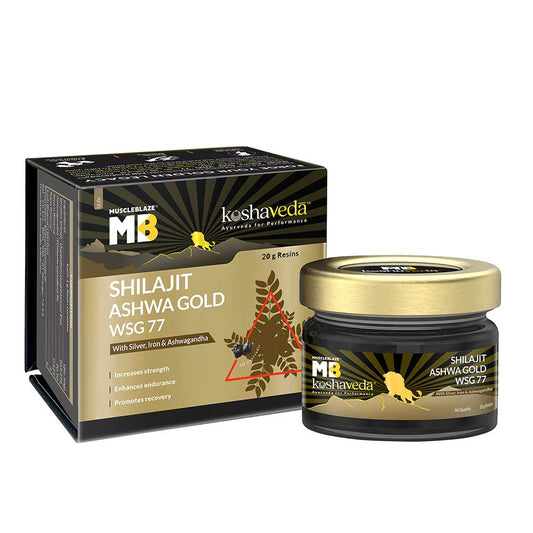 Koshaveda Shilajit Ashwa Gold WSG-77 by MuscleBlaze 20g