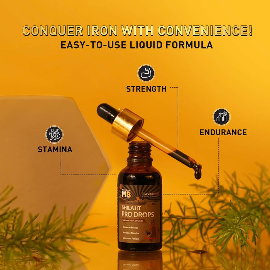 Koshaveda Shilajit Pro Drops by MuscleBlaze 30ml