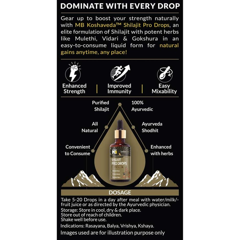 Koshaveda Shilajit Pro Drops by MuscleBlaze 30ml