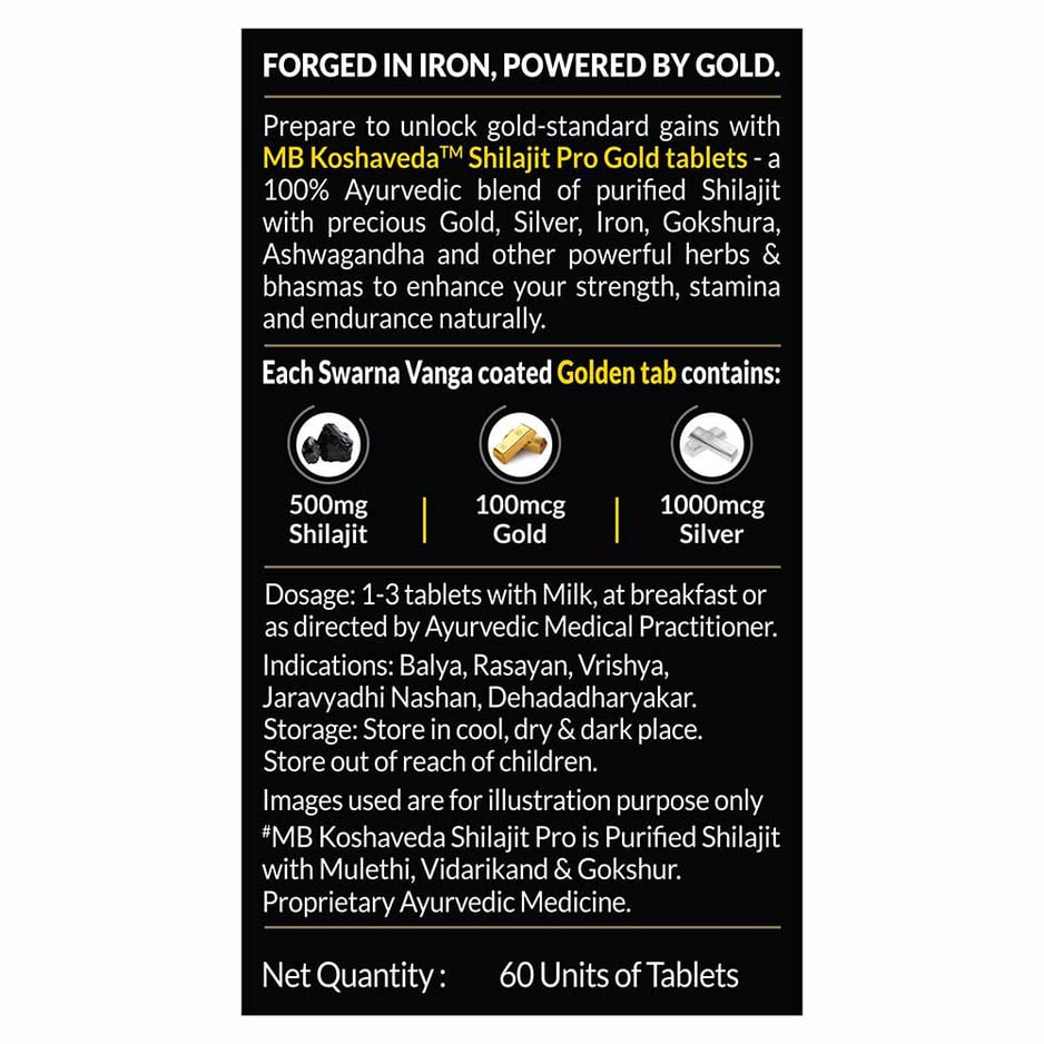 Koshaveda Shilajit Pro Gold by MuscleBlaze 60 tablet(s)