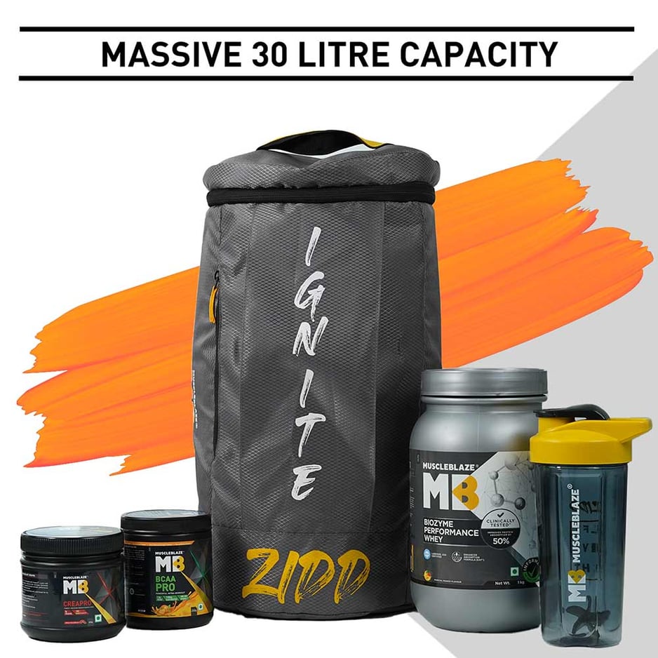 MuscleBlaze BackPack Gym Bag Grey