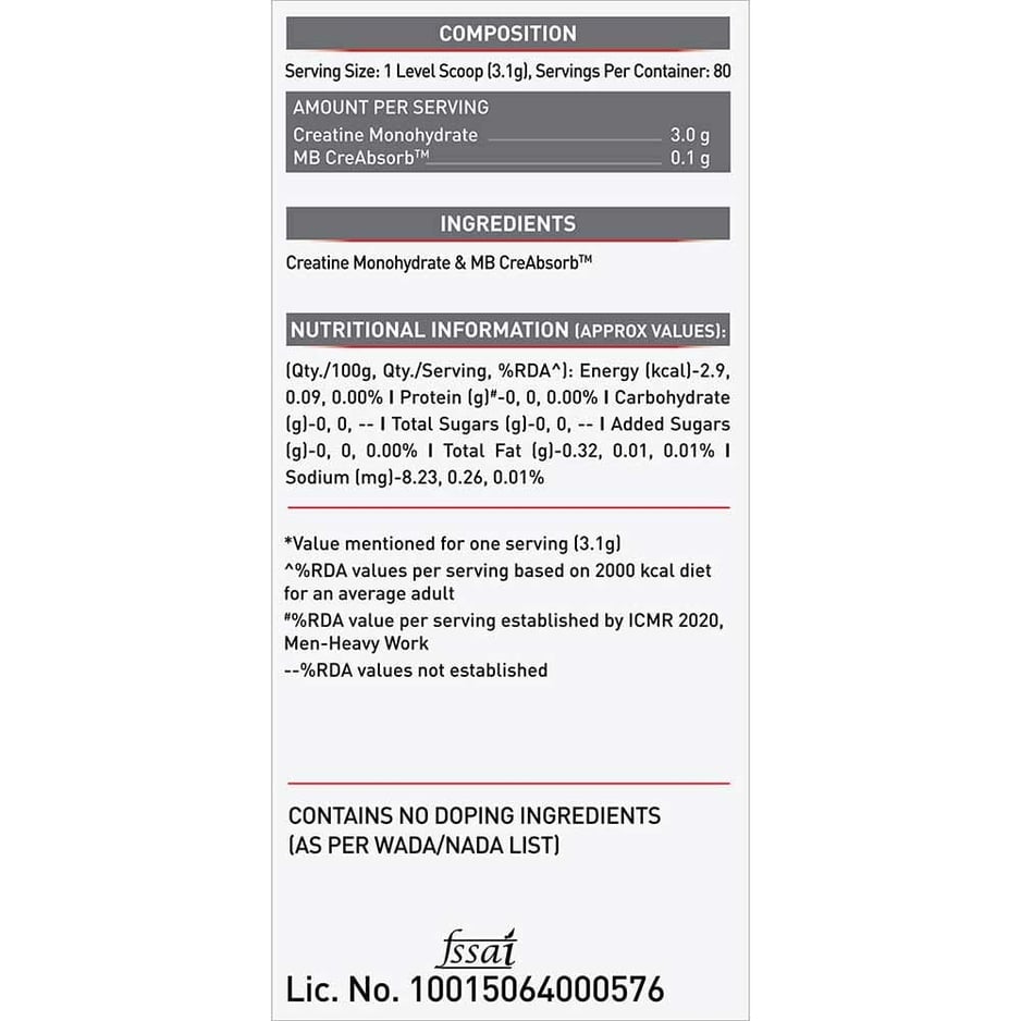 MuscleBlaze Creatine Monohydrate CreAMP 0.55 lb & Fish Oil & MB-VITE 30 Tabs Combo