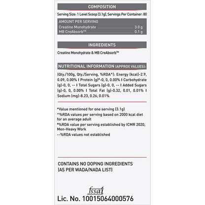 MuscleBlaze Creatine Monohydrate CreAMP 0.55 lb & Fish Oil & MB-VITE 30 Tabs Combo