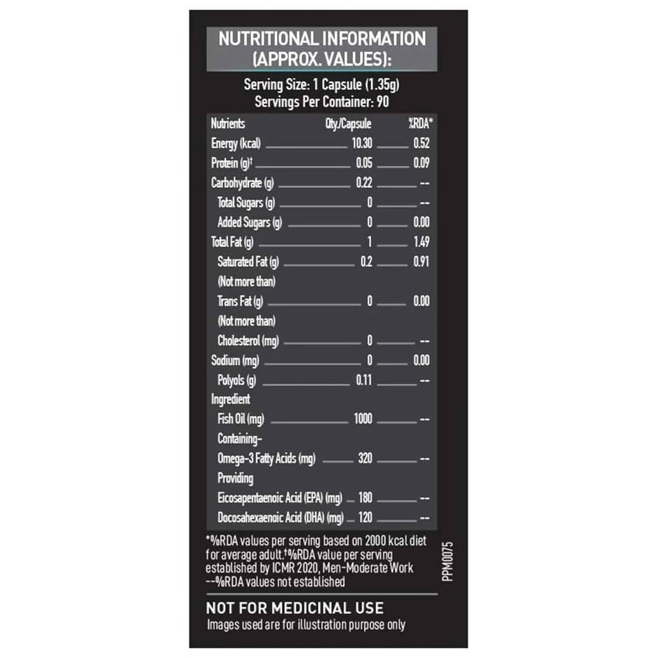 MuscleBlaze Fish Oil (1000 mg) 90 capsules - Pack of 2