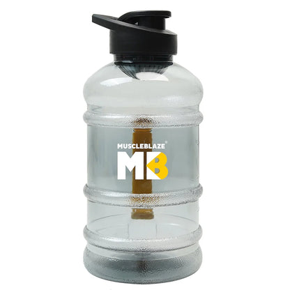 MuscleBlaze Gallon Bottle with Mono Carton 1.5 L • Black Transparent