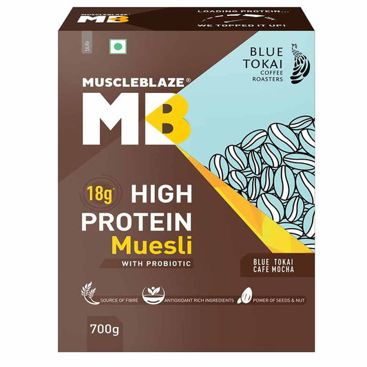 MuscleBlaze High Protein Muesli (Blue Tokai Cafe Mocha)