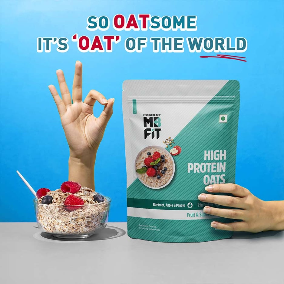 MuscleBlaze High Protein Oats Fruit & Super Seeds