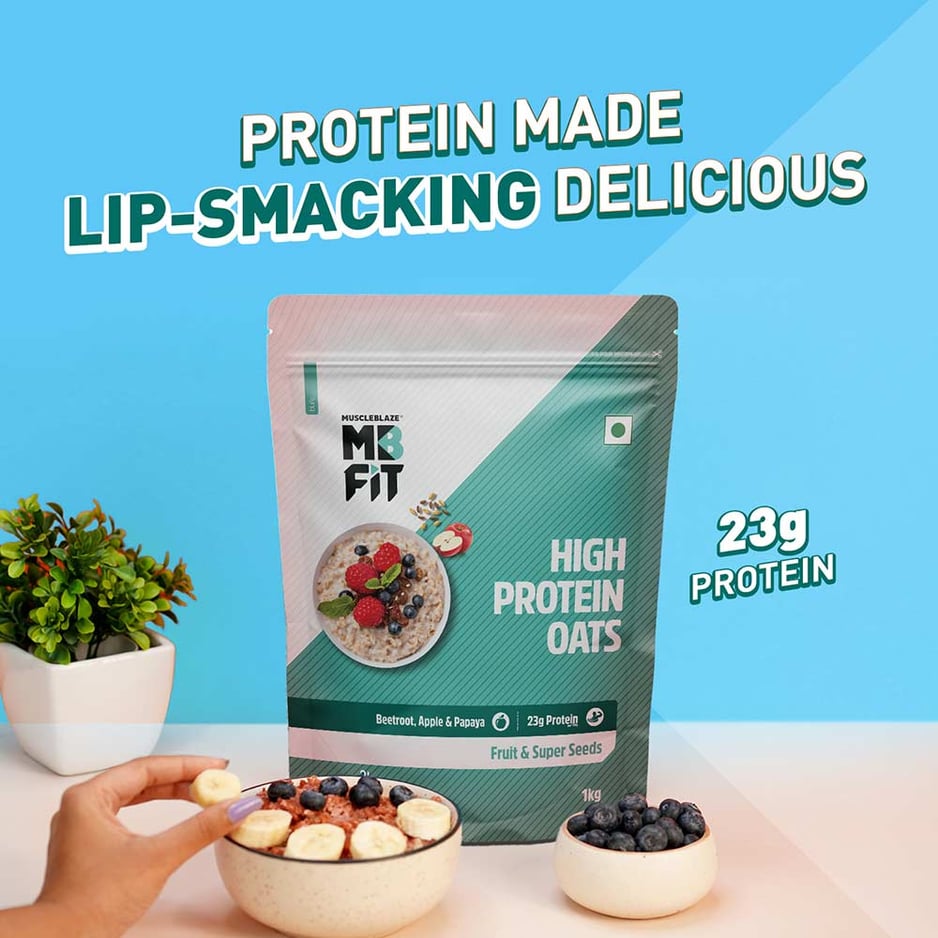 MuscleBlaze High Protein Oats Fruit & Super Seeds
