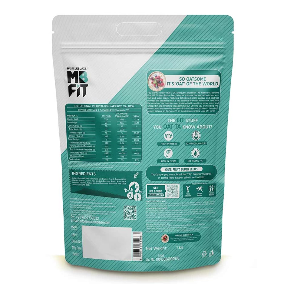 MuscleBlaze High Protein Oats Fruit & Super Seeds
