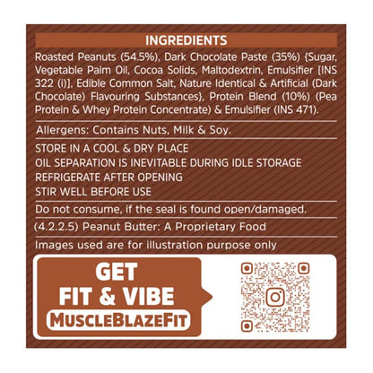 MuscleBlaze High Protein Peanut Butter (Dark Chocolate Creamy)