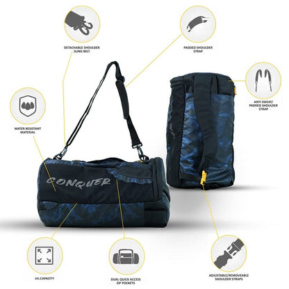 MuscleBlaze Hybrid Gym Bag Camo