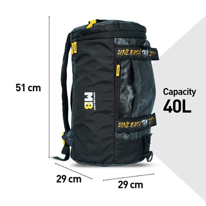 MuscleBlaze Hybrid Gym Bag Camo Grey 40L