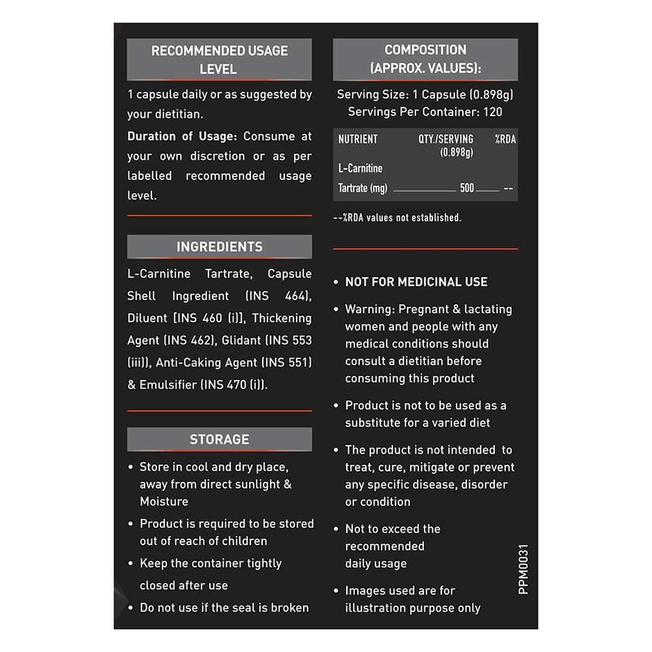 MuscleBlaze L-Carnitine L-Tartrate