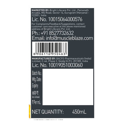 MuscleBlaze Liquid L-Carnitine 1100mg Tangy Orange