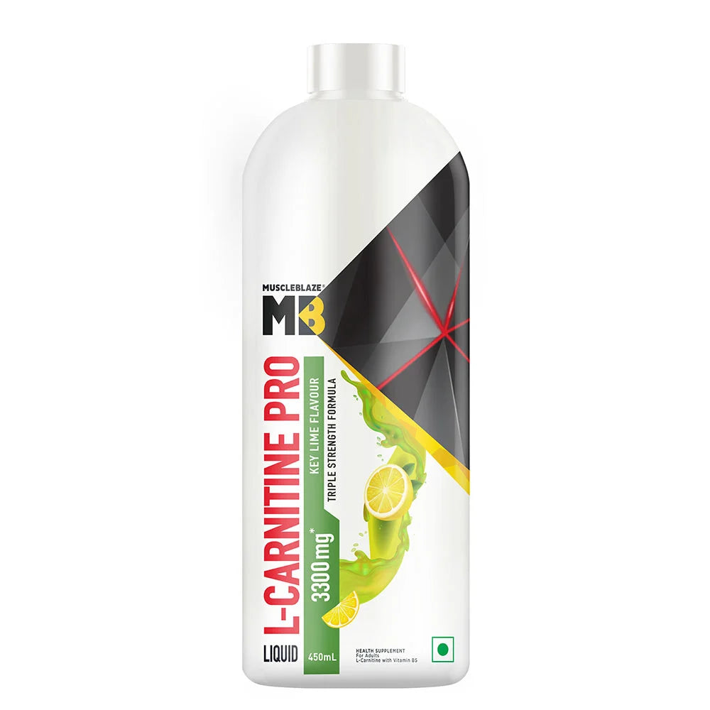 MuscleBlaze Liquid L-Carnitine PRO - 3300mg Triple Strength Formula Key Lime