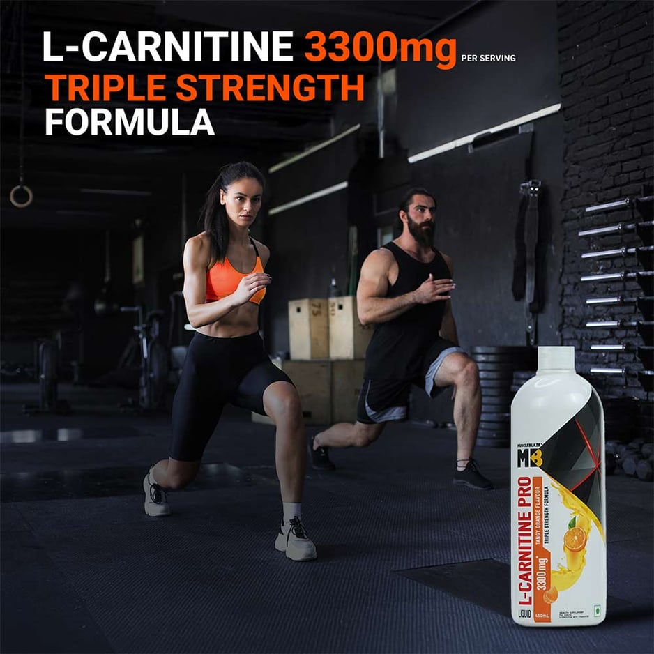 MuscleBlaze Liquid L-Carnitine PRO - 3300mg Triple Strength Formula Tangy Orange