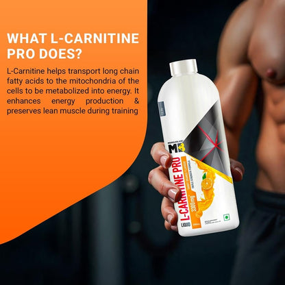 MuscleBlaze Liquid L-Carnitine PRO - 3300mg Triple Strength Formula Tangy Orange