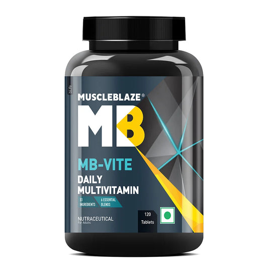 MuscleBlaze MB-VITE Daily Multivitamin, for Enhanced Energy, Stamina & Gut Health 120 tablet(s)