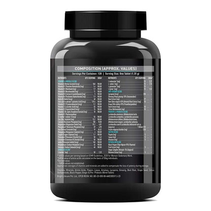 MuscleBlaze MB-VITE Daily Multivitamin, for Enhanced Energy, Stamina & Gut Health 120 tablet(s)
