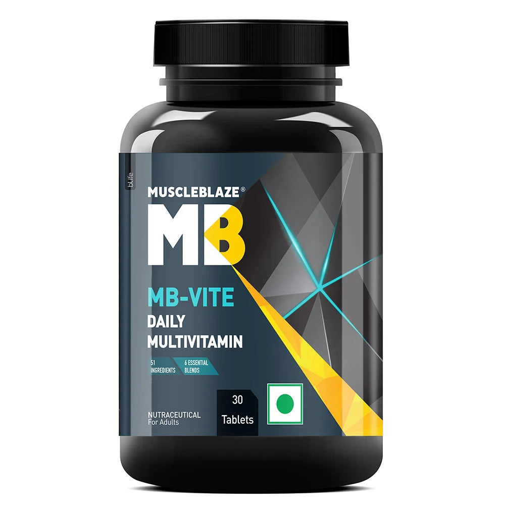 MuscleBlaze MB-VITE Daily Multivitamin, for Enhanced Energy, Stamina & Gut Health 30 tablet(s)