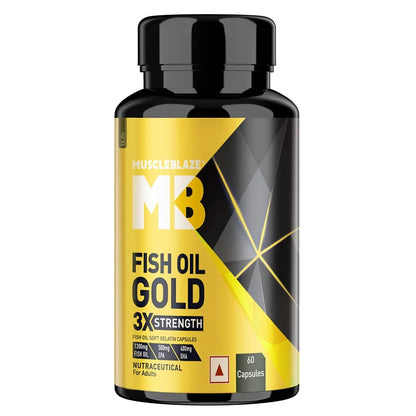MuscleBlaze Omega 3 Fish Oil Gold 3x Triple Strength (EPA & DHA) 60 capsules