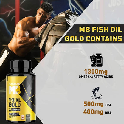 MuscleBlaze Omega 3 Fish Oil Gold 3x Triple Strength (EPA & DHA) 60 capsules