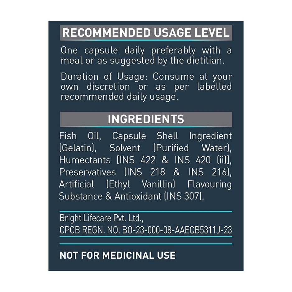 MuscleBlaze Omega 3 Fish Oil (1000 mg) with 180mg EPA and 120mg DHA 180 capsules