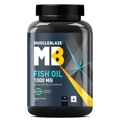 MuscleBlaze Omega 3 Fish Oil (1000 mg) with 180mg EPA and 120mg DHA 180 capsules