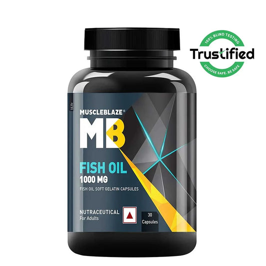 MuscleBlaze Omega 3 Fish Oil (1000 mg) with 180mg EPA and 120mg DHA 30 capsules