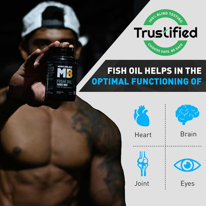 MuscleBlaze Omega 3 Fish Oil (1000 mg) with 180mg EPA and 120mg DHA 30 capsules