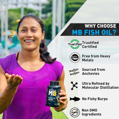MuscleBlaze Omega 3 Fish Oil (1000 mg) with 180mg EPA and 120mg DHA 30 capsules