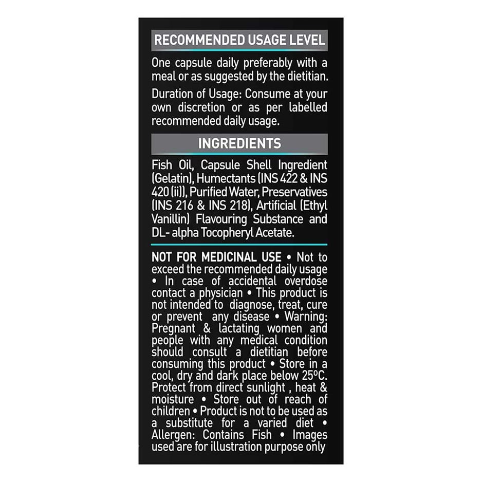MuscleBlaze Omega 3 Fish Oil (1000 mg) with 180mg EPA and 120mg DHA 30 capsules