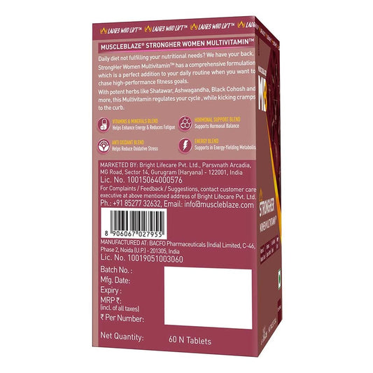 MuscleBlaze StrongHer Women Multivitamin for Energy & Stamina 60 tablet(s)